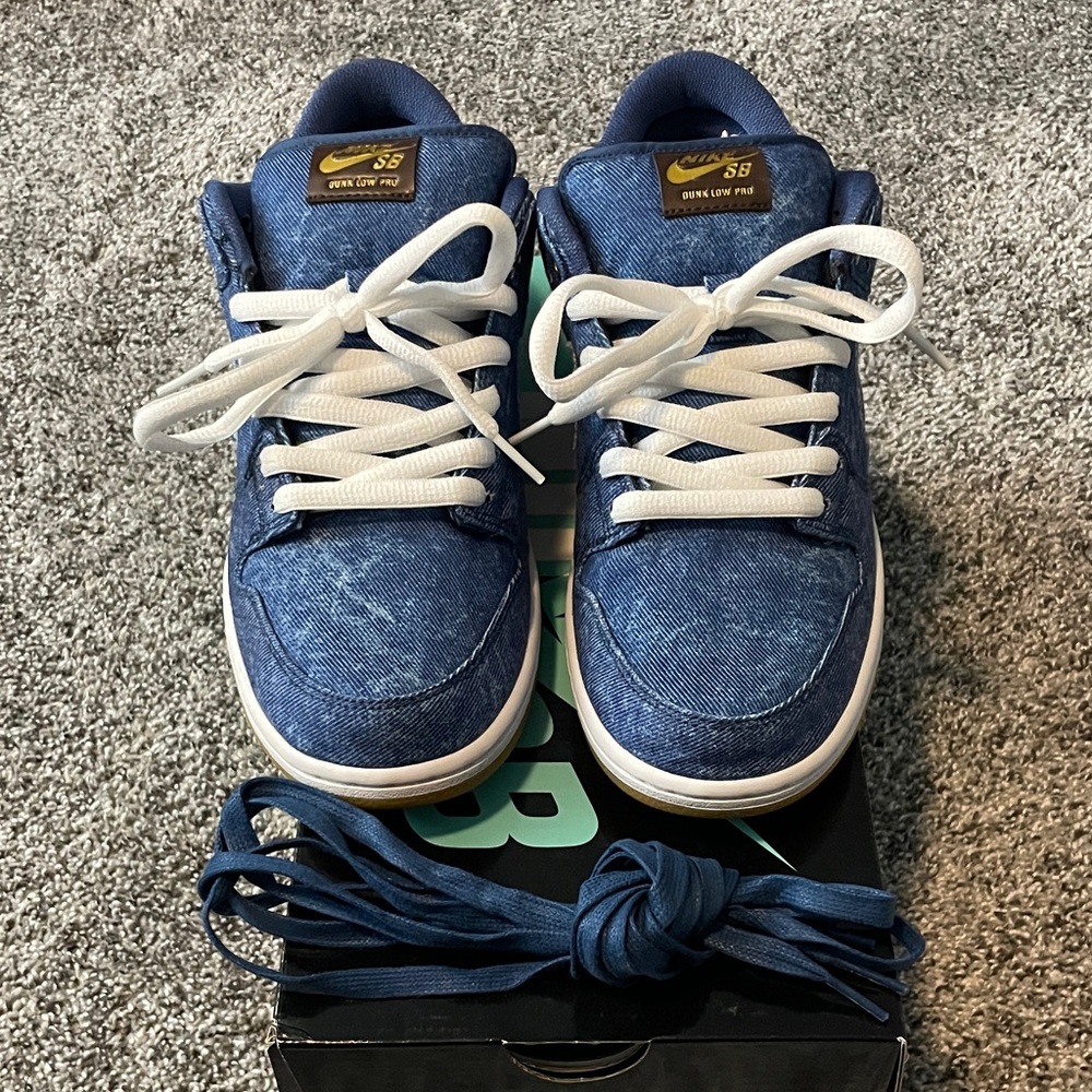 Nike SB Dunk Low TRD QS Blue and White Denim Shoes